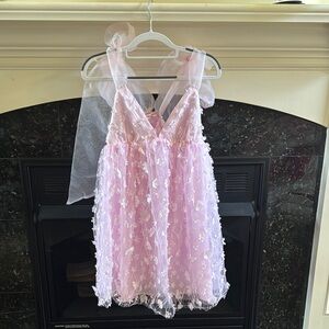 Pink Ruffled Tiered Babydoll Dress for Weddings